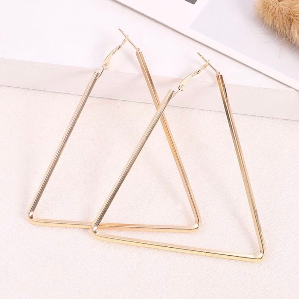 Coco -Triangle Hoop Earring - Picture 2 of 2